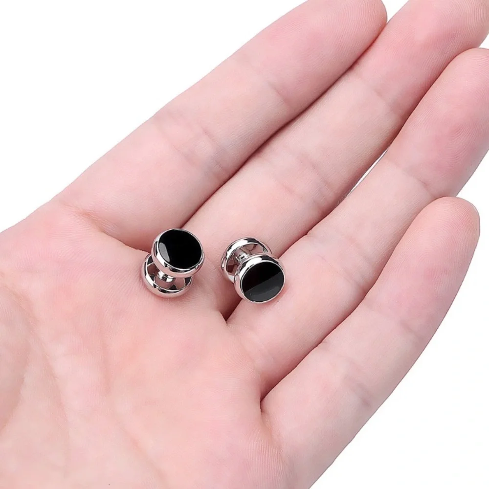 US Men’s Stainless Steel Round Cufflinks